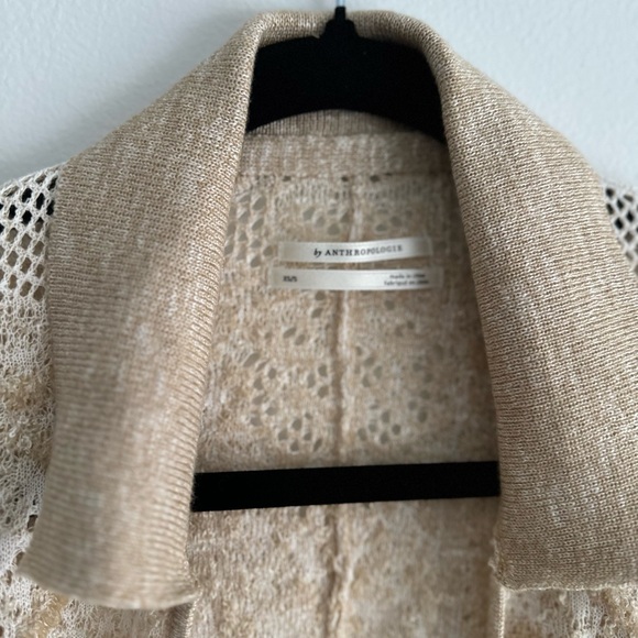 By Anthropologie Cropped Lace Cardigan Sweater XS - Picture 4 of 7